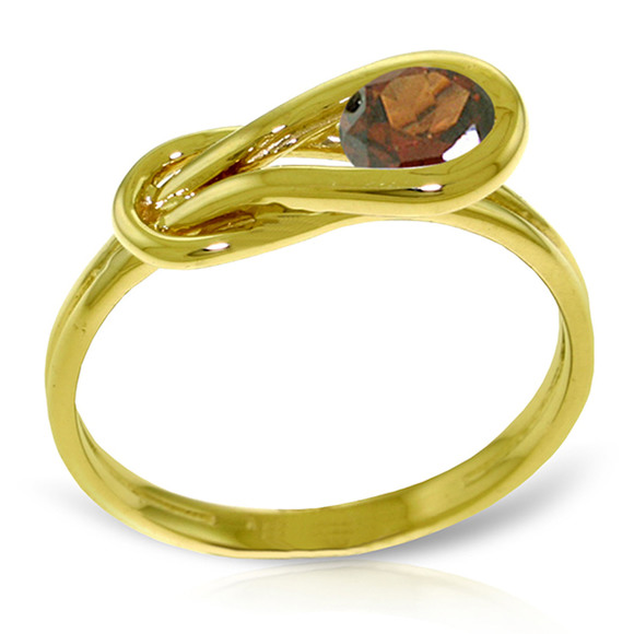 14K. SOLID GOLD RING WITH NATURAL GARNET (Yellow Gold)